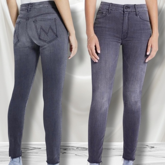 MOTHER Denim 'High Waisted Looker Ankle Fray Jeans' in "Lighting Up Lanterns" 24 - Picture 1 of 16